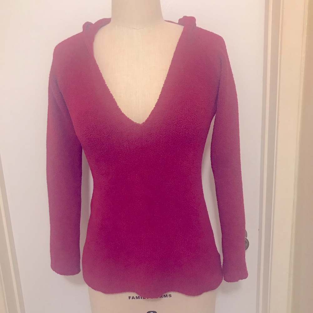 Super Soft Chenille pull-over V-neck hoodie